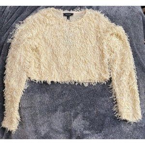 Kayla's Armoire Ivory Wispy Sweater Sz Med Crop/Long Sleeve